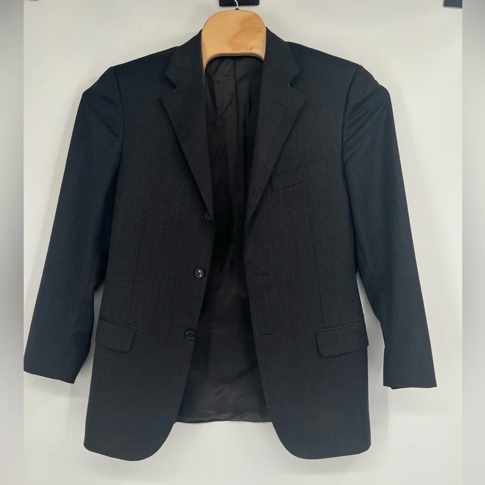 Corneliani Mens Gray Blazer Extrafine Virgin Wool Super 110's Sport Coat US 48R